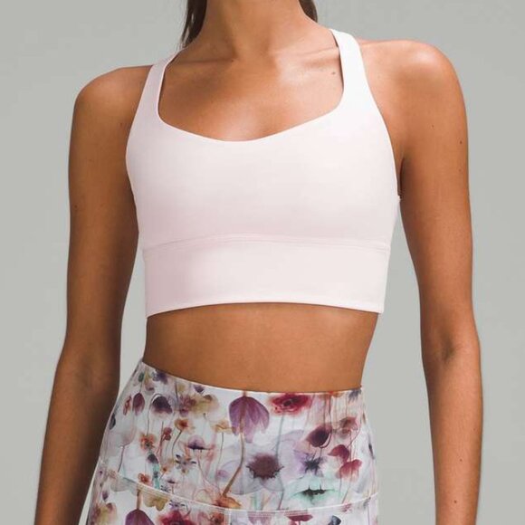 Lululemon Free to Be Wild Longline Bra Strappy Back Flush Pink Sz 6 W2BHSS - Picture 1 of 6